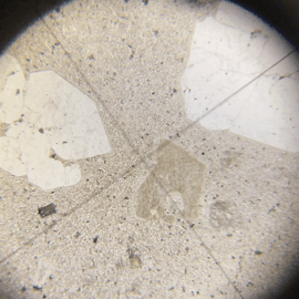 火成岩を偏光顕微鏡で観察