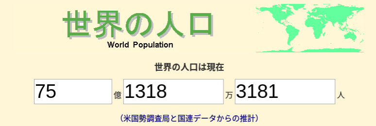 世界の人口の増加について考える＆借金時計で日本の経済状況を学ぶ