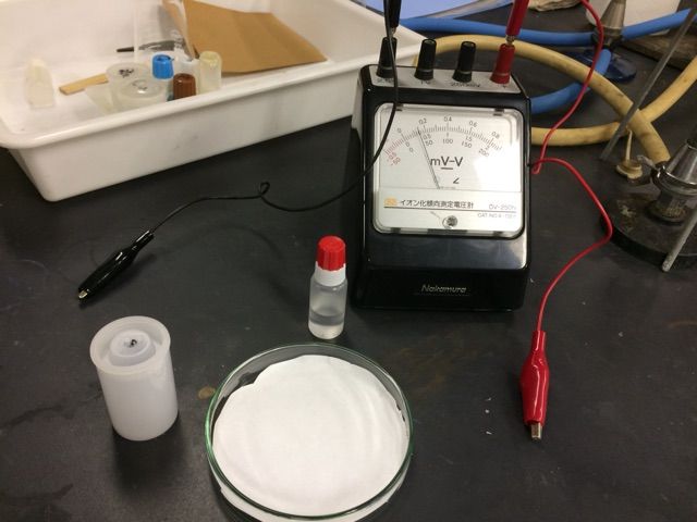 化学電池でイオン化傾向を調べる実験